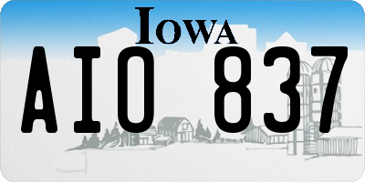 IA license plate AIO837