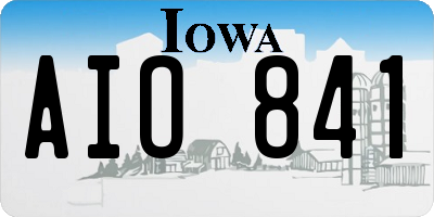 IA license plate AIO841