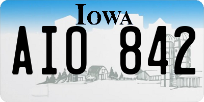 IA license plate AIO842