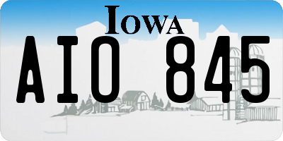 IA license plate AIO845