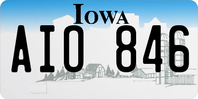 IA license plate AIO846