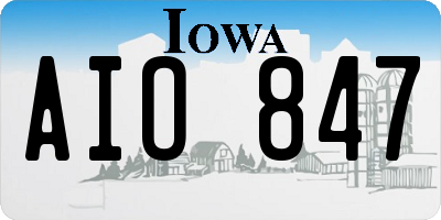 IA license plate AIO847