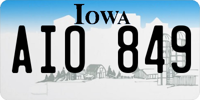 IA license plate AIO849