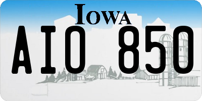 IA license plate AIO850