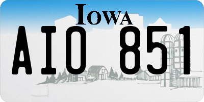 IA license plate AIO851