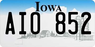 IA license plate AIO852
