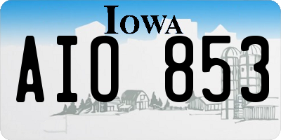 IA license plate AIO853