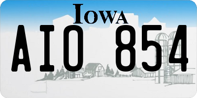 IA license plate AIO854