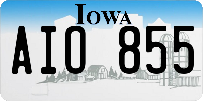 IA license plate AIO855