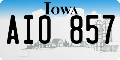 IA license plate AIO857