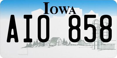 IA license plate AIO858