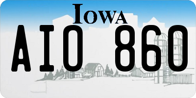 IA license plate AIO860