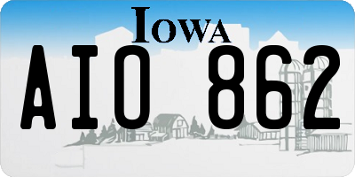 IA license plate AIO862