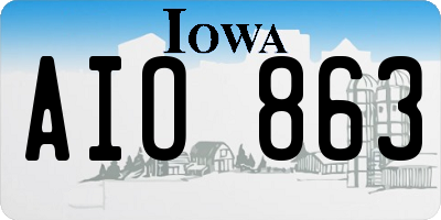 IA license plate AIO863