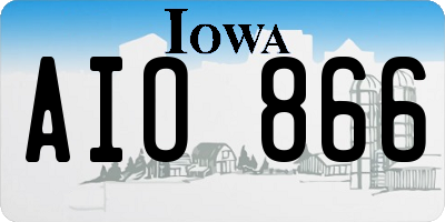 IA license plate AIO866