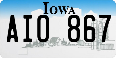 IA license plate AIO867