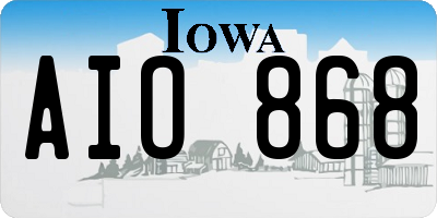 IA license plate AIO868