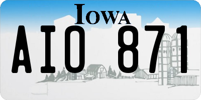 IA license plate AIO871