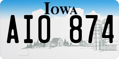 IA license plate AIO874