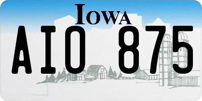 IA license plate AIO875