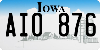 IA license plate AIO876