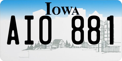 IA license plate AIO881
