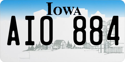 IA license plate AIO884