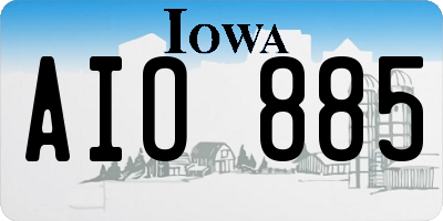 IA license plate AIO885