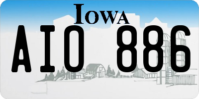 IA license plate AIO886