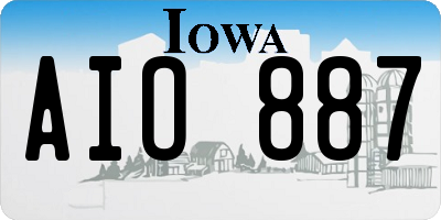 IA license plate AIO887