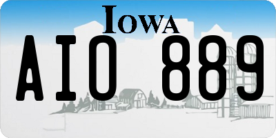 IA license plate AIO889