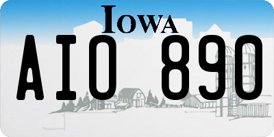 IA license plate AIO890