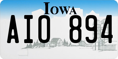 IA license plate AIO894