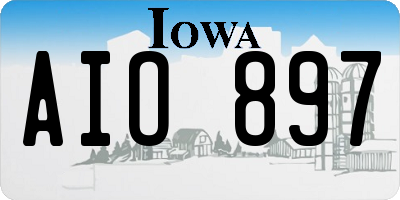 IA license plate AIO897