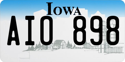 IA license plate AIO898