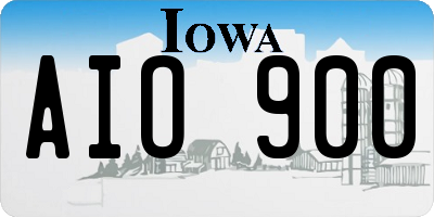 IA license plate AIO900