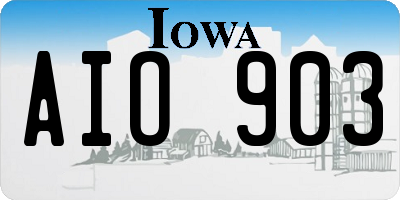 IA license plate AIO903