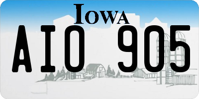 IA license plate AIO905