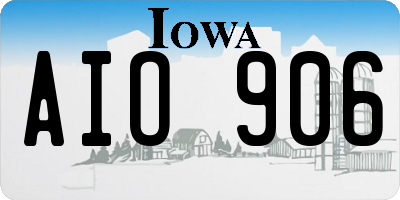 IA license plate AIO906