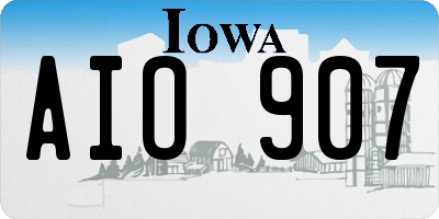 IA license plate AIO907