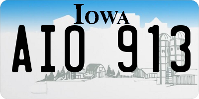 IA license plate AIO913