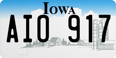 IA license plate AIO917