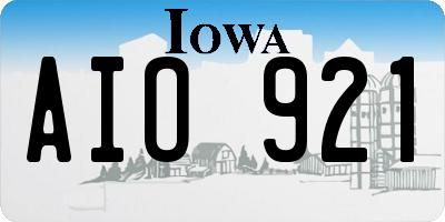 IA license plate AIO921