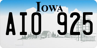 IA license plate AIO925