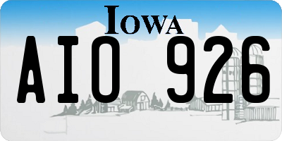 IA license plate AIO926