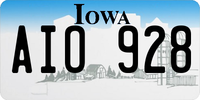 IA license plate AIO928