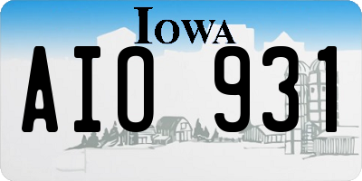IA license plate AIO931