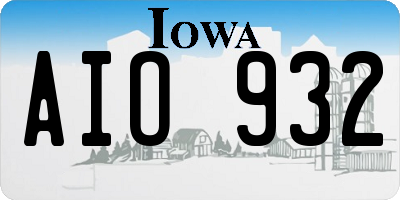 IA license plate AIO932