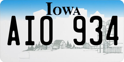 IA license plate AIO934