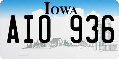 IA license plate AIO936